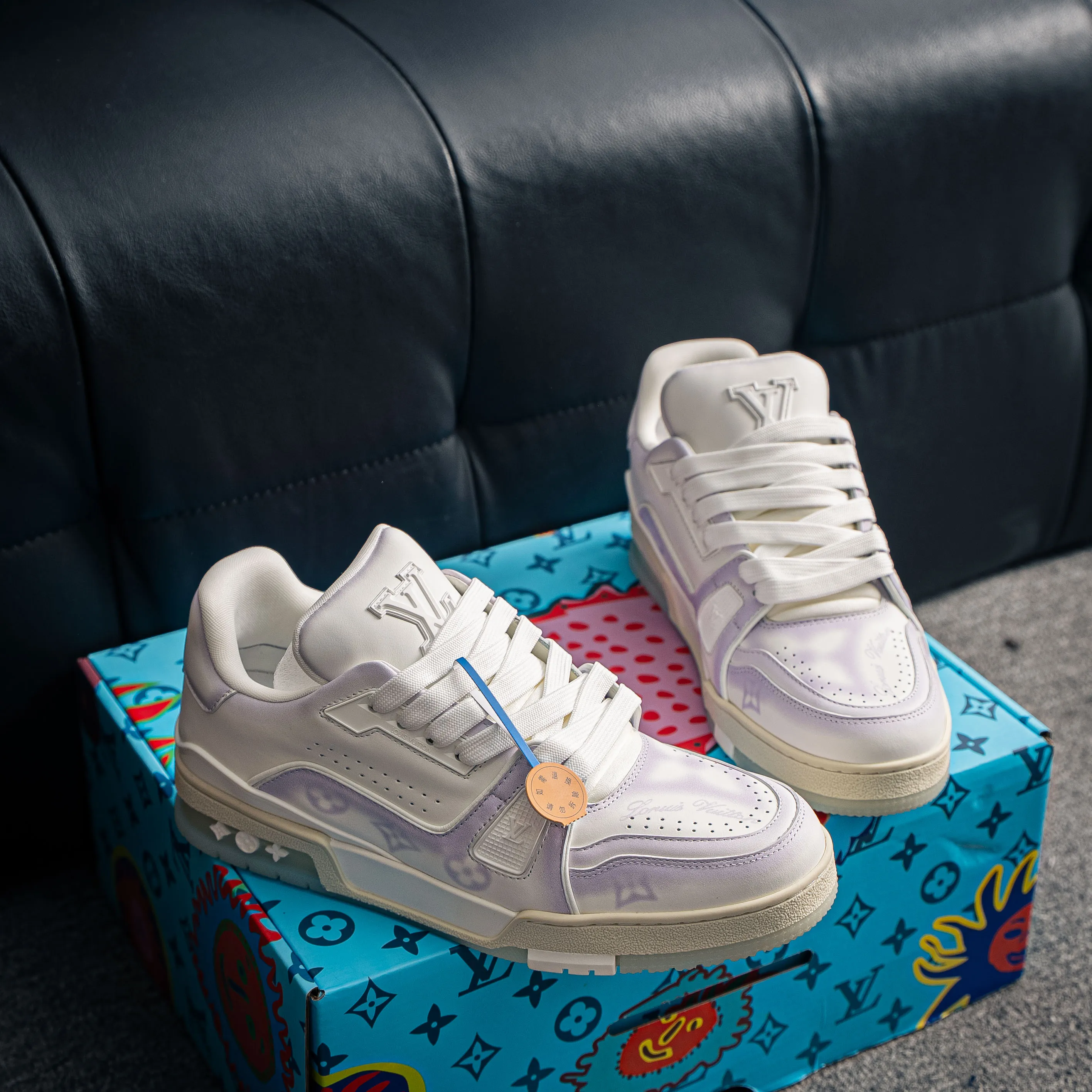 【YS 】 Louis Vuitton LV Trainer Blue ✦ ， ✦ White ， ✦ Lace-Up ，